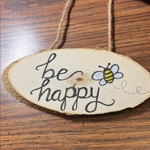 Bee-Themed Wooden Wall Art with Positive Message